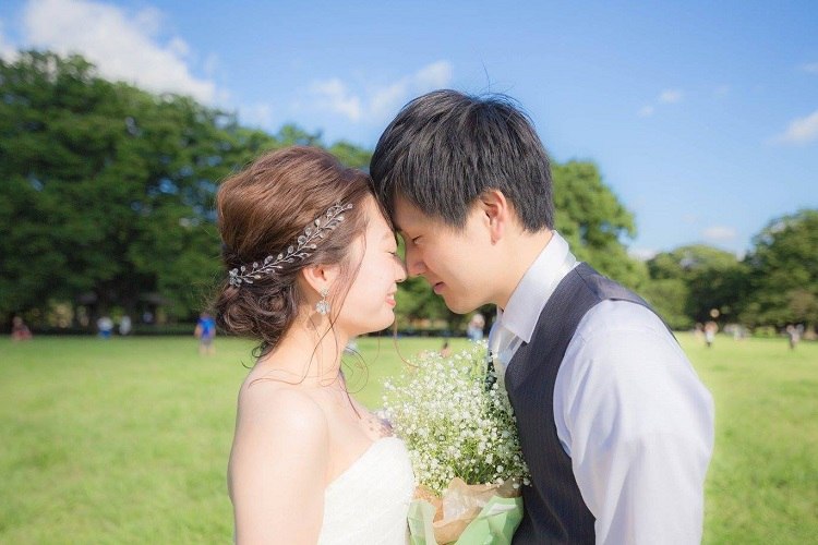 結婚式,前撮り,セルフフォト,代々木公園