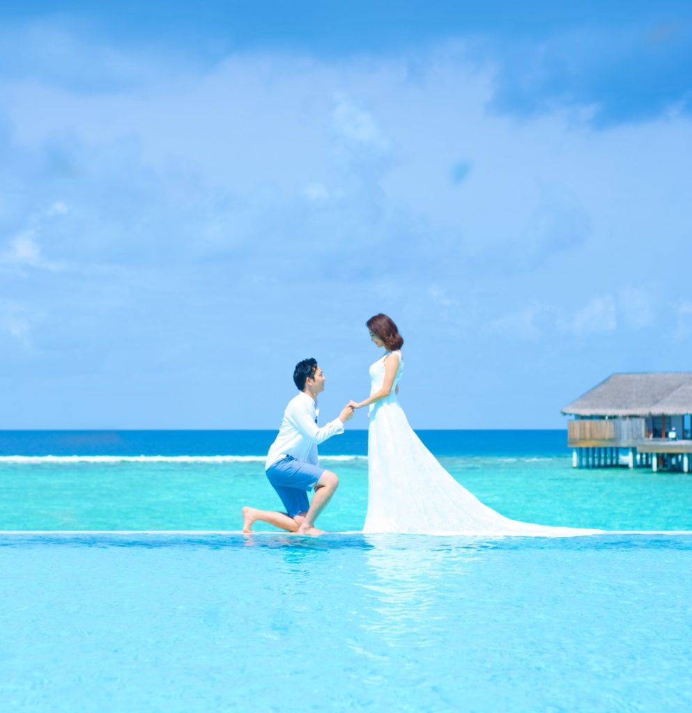 美しすぎる海をバックに..♥♡ハネムーンで行ったモルディブでの後撮りレポをご紹介＊ 美花嫁図鑑 farny