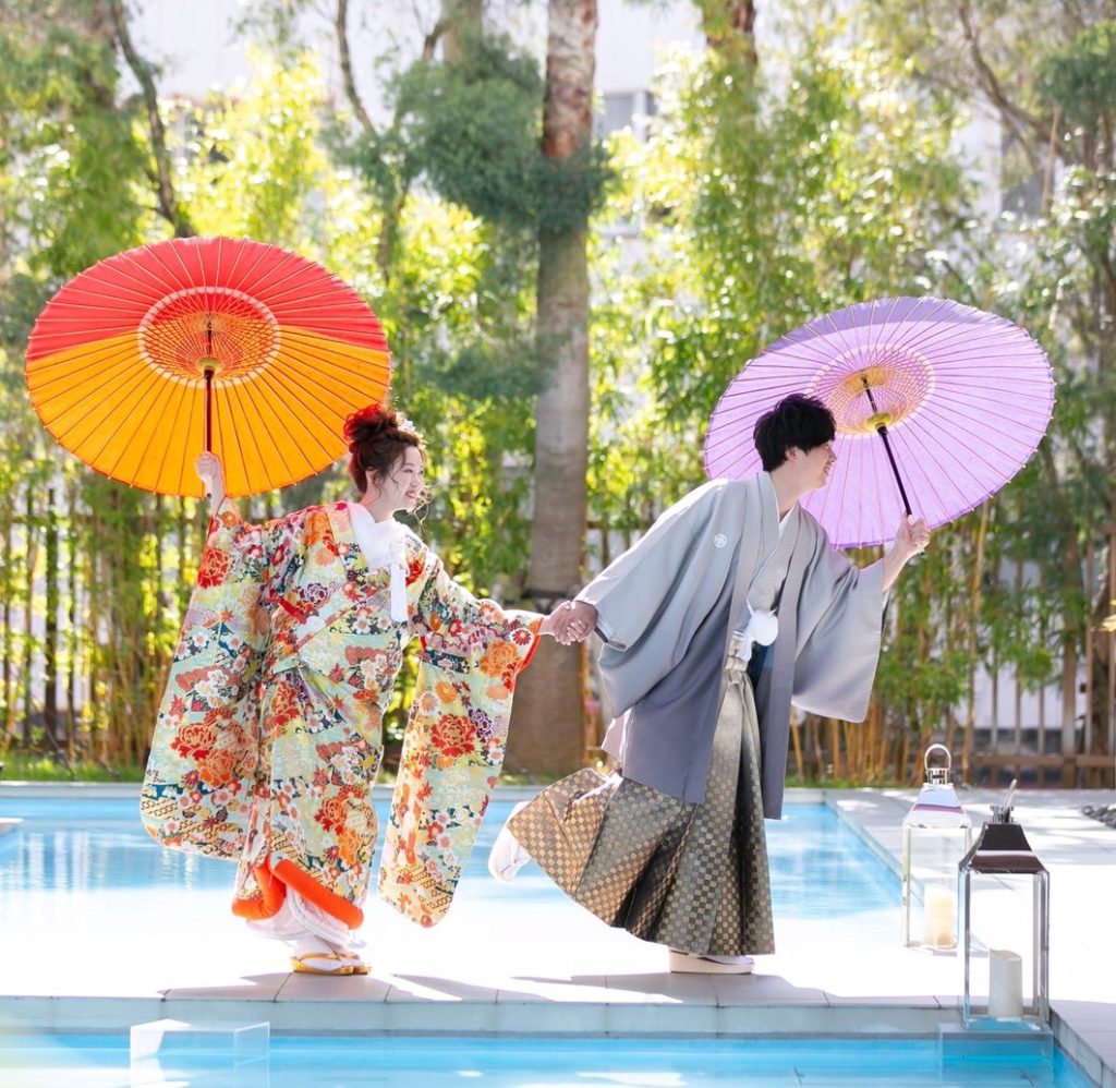 a様和装オレンジブラウンブーケ白無垢色打ち掛け前撮り結婚式着物フォトウエディング 白無垢 オレンジの掛下