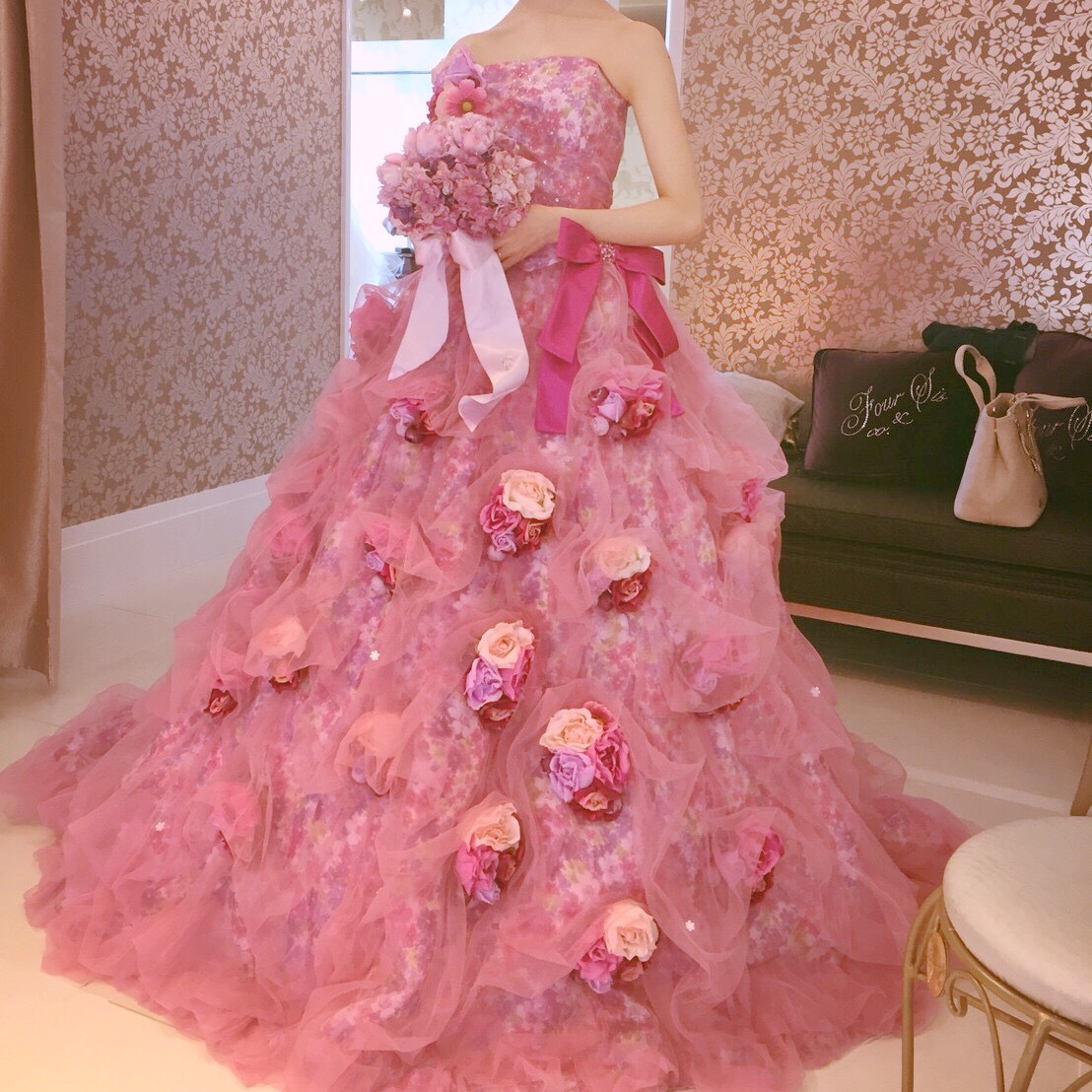 ピンクカラードレス試着レポ♡FOUR SIS & CO.でした運命のカラードレス