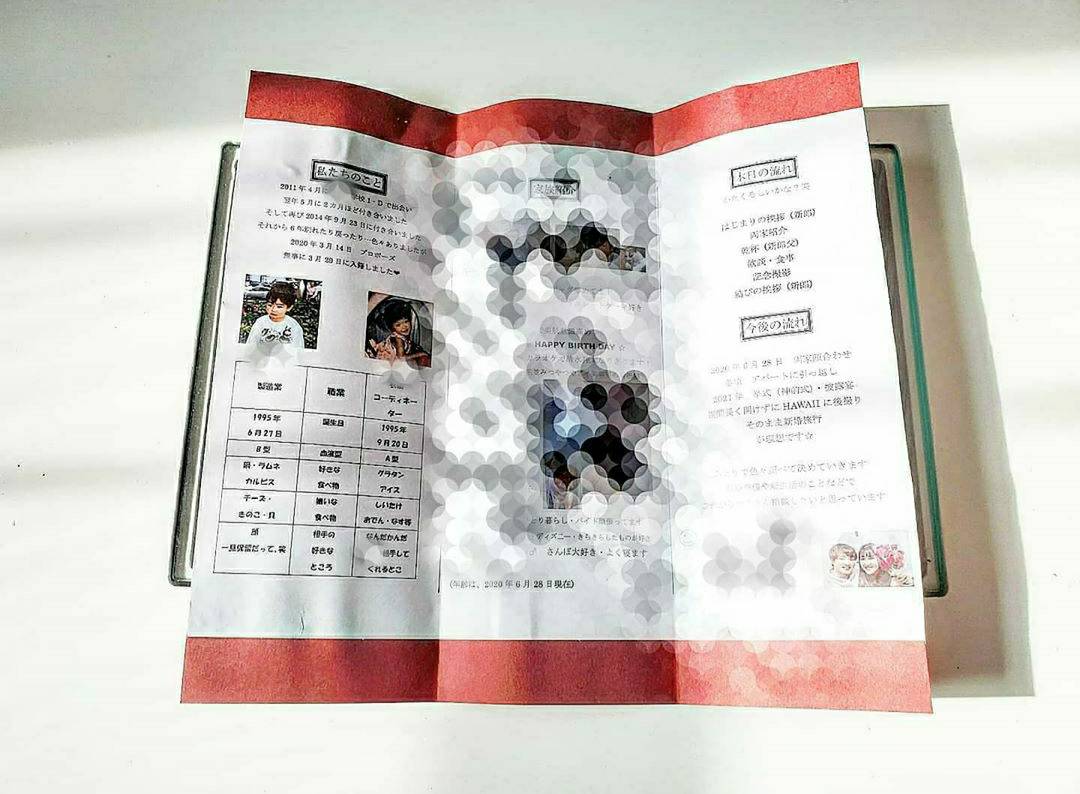 こだわりのペーパーアイテム 両家顔合わせで用意したサプライズしおりをご紹介 美花嫁図鑑 Farny ファーニー お洒落で可愛い花嫁レポが満載 Byプラコレ