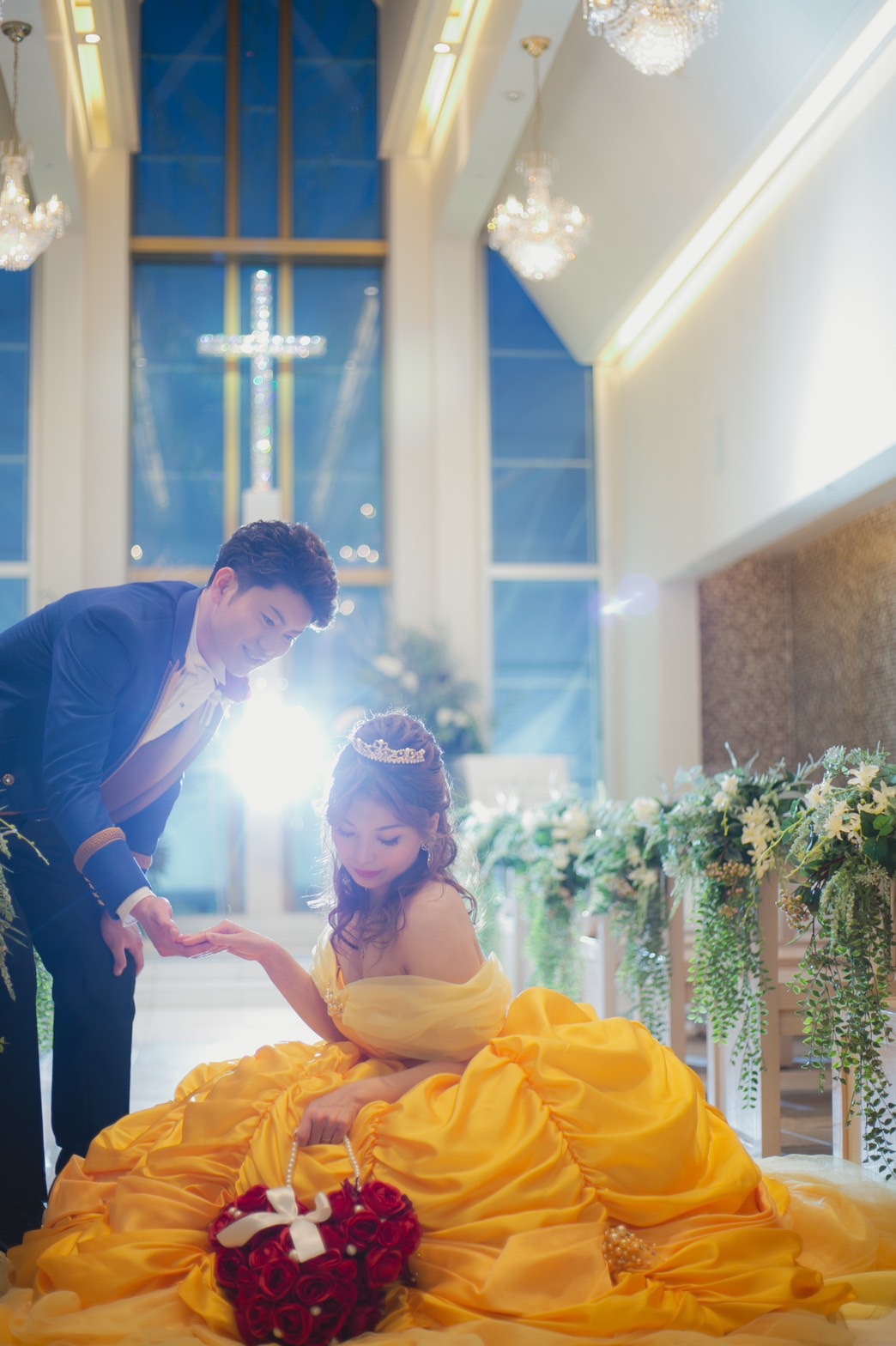 ディズニーがテーマの結婚式美女と野獣のベルの花嫁
