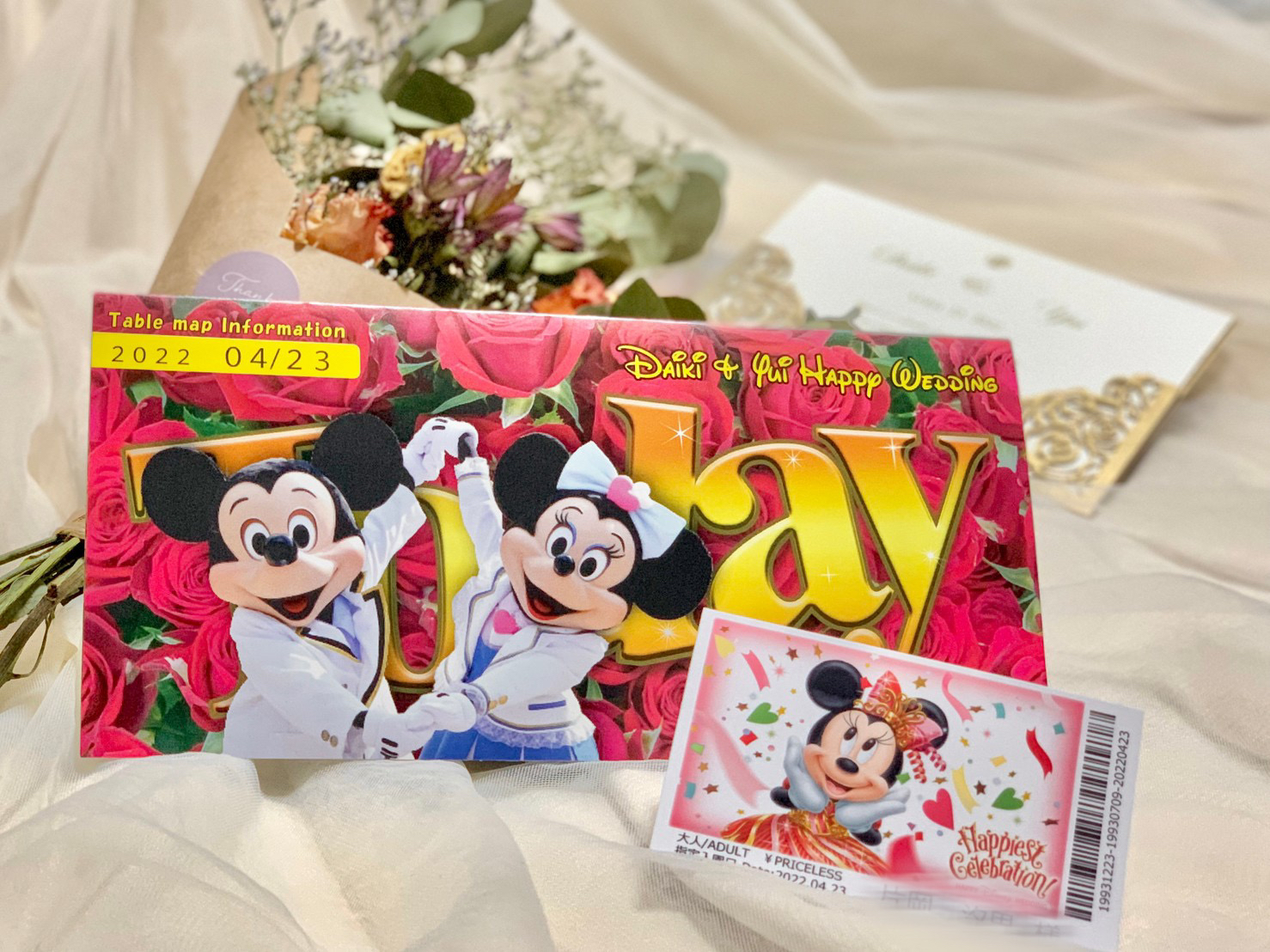 ディズニーがテーマの結婚式美女と野獣のベルの花嫁