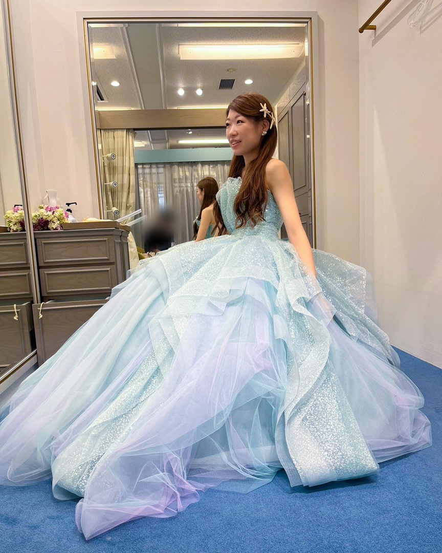 アリエルの世界観がぎゅっと詰まったキラキラドレス♡カラードレスレポ